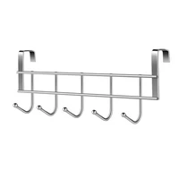 silver 5 hooks home bathroom organizer hook door back kitchen traceless rack hooks bedroom hanger door towel clothes holder s0t6