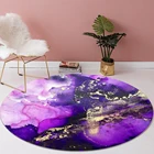 Коврики и ковровые покрытия для дома, гостиной, 3D синие, фиолетовые, золотые абстрактные коврики, Круглый напольный ковер для спальни, Модный Романтический Противоскользящий коврик