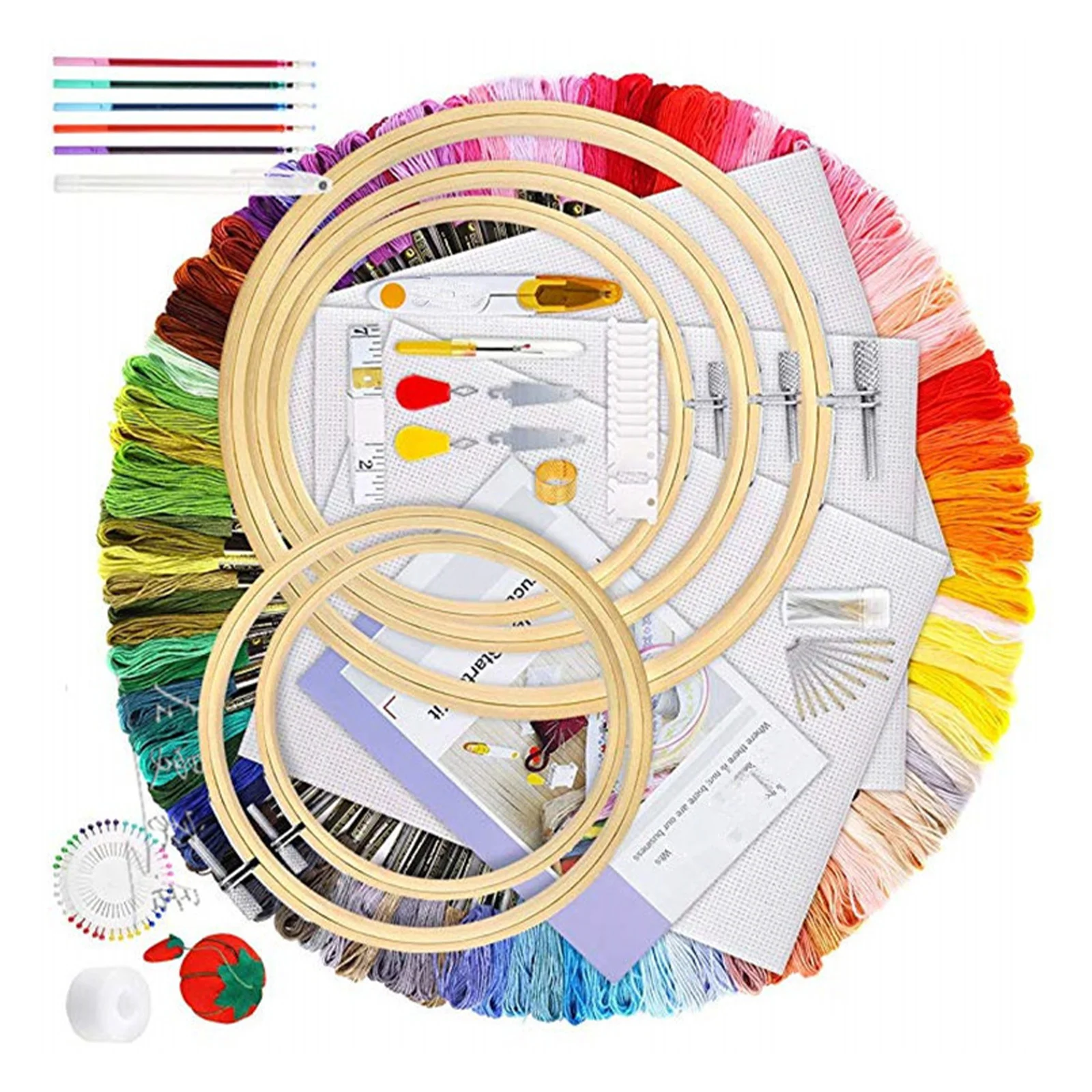 

100 цветов, нитки для вышивки, 30 игл, 2 нити, инструмент для рукоделия, инструмент для вышивки, шитья своими руками