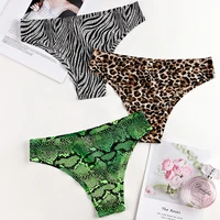 underwear for women panties female sexy low waist panties one piece seamless briefs sports ice silk leopard print underpant