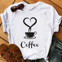 cute cartoon coffee cup for tshirt cartoon mug cow print graphic tee tops goth white t shirt women clothes harajuku t shirts