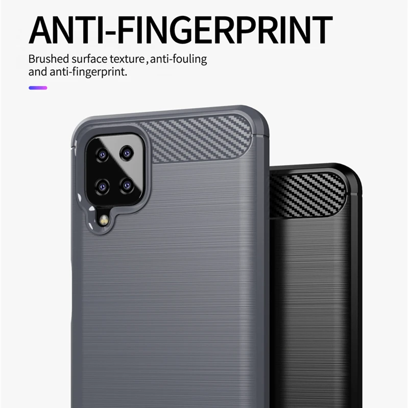 For Samsung Galaxy A12 Case Fiber Soft Silicone Cover For Samsung A12 Case Armor Cover Rubber Cover For Samsung Galaxy A12 Case