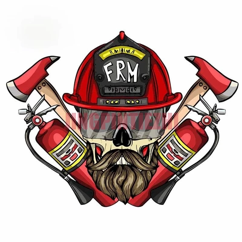 Фото Индивидуальная ПВХ наклейка классный пожарный череп автомобильная мотоцикл