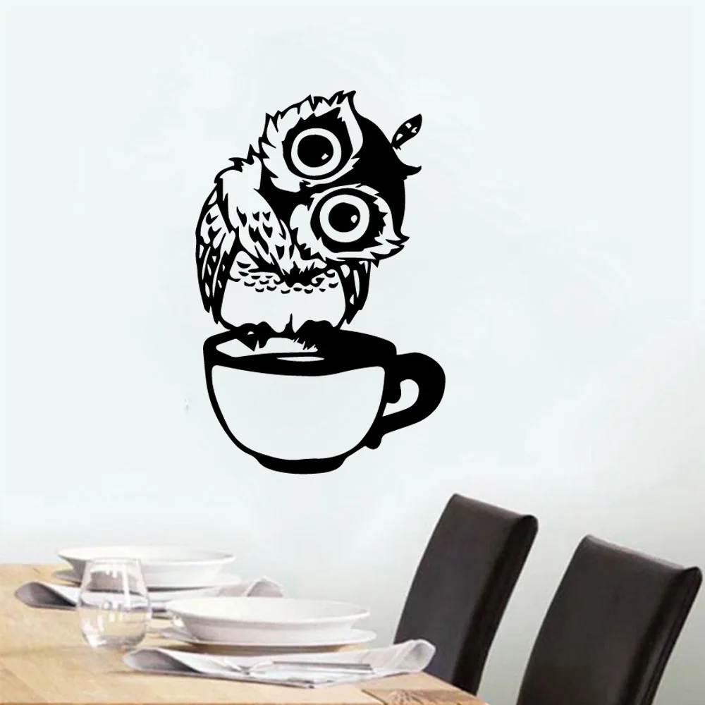 

Hot owl Decal Removable Vinyl Mural Poster For Living Room Bedroom Art Decor Wallpaper