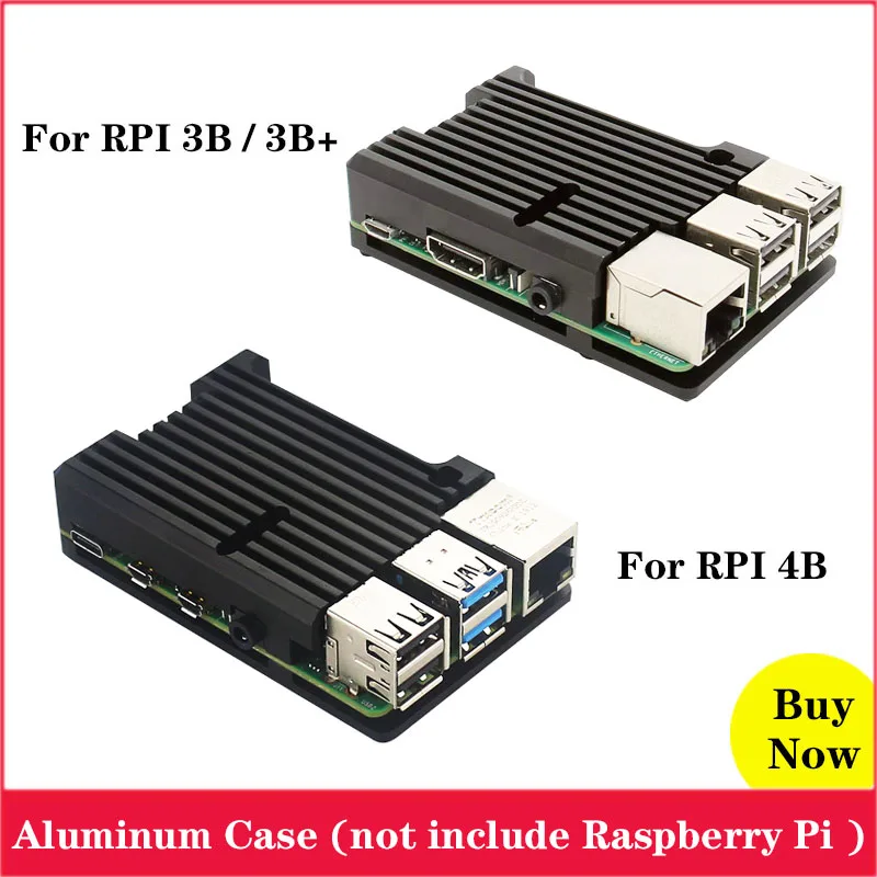 Raspberry Pi Алюминий чехол пассивное охлаждение Allory для 4 металлический корпус 3 Model B 3B