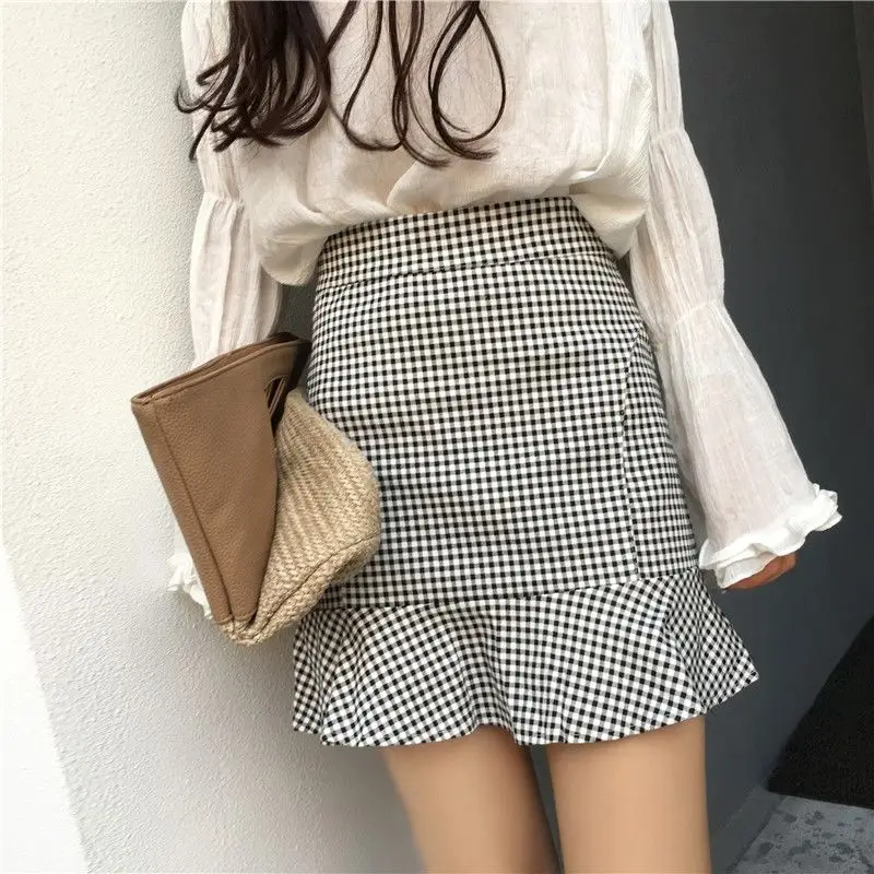 

Plaid Skirts Mini Cute Women Pleat Skirt