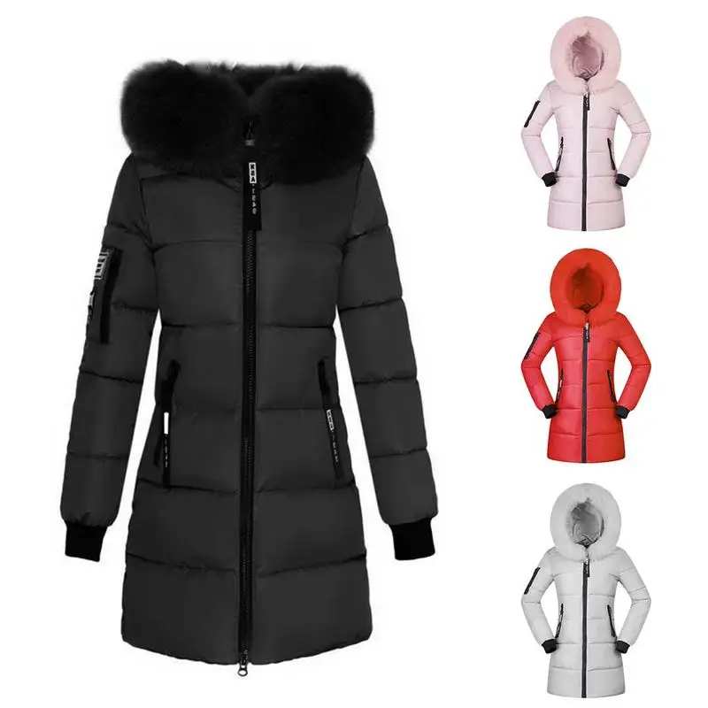 Новинка 2020 женская зимняя куртка Длинная утепленная с капюшоном и меховым
