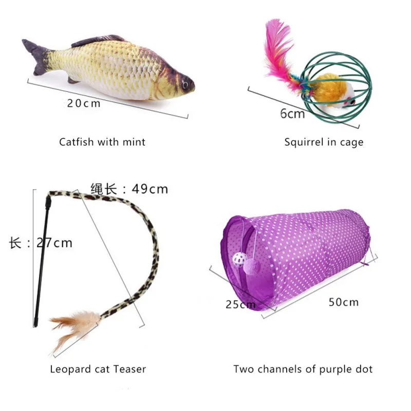 

23Pcs/Set Pet Cat Collapsible Tunnel Cat toy Kit Channel Feather Balls Mice Shape Pet Kitten Dog Interactive Playing Supplies