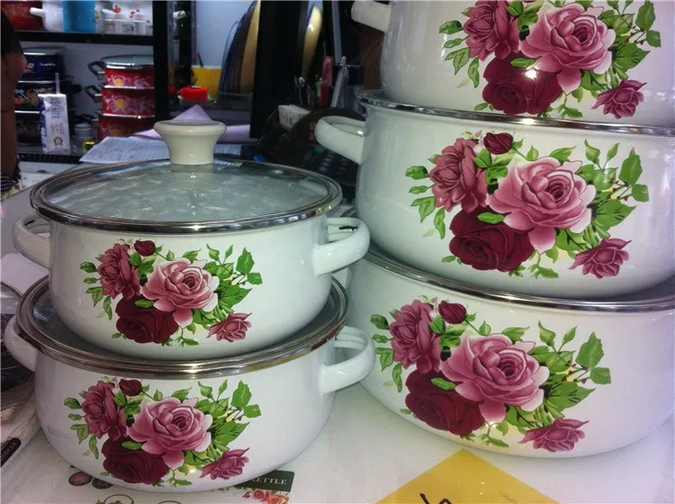 Набор эмалированной посуды 5 шт. кастрюля для супа тушения индукционная плита