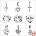 Блестящие бусины из серебра 925 пробы в виде смайлика, ангела, розы, подвеска-Шарм, подходят к оригинальным фотоэлементам, женская бижутерия сделай сам, подарок