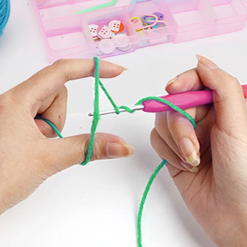 9 шт./компл. градиентные иглы для вязания крючком из мягкой резины алюминиевые 2 0 6