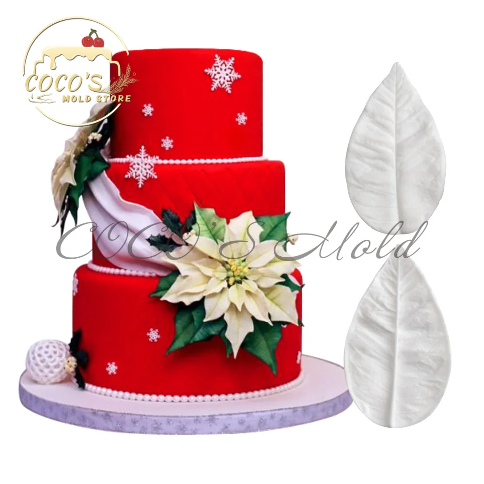 

Рождественская силиконовая форма в виде листьев, ручная работа, искусственные принадлежности для выпечки