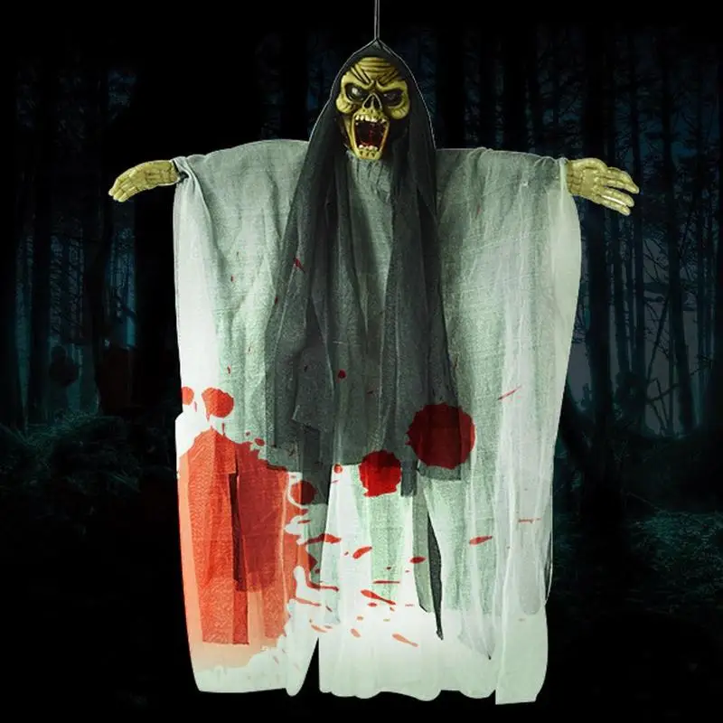 

Шапка с голосовым управлением на Хэллоуин, пряжа, призрак, череп, подвеска, пейзаж, светящийся призрак, называемый KTV, секретная комната, укра...