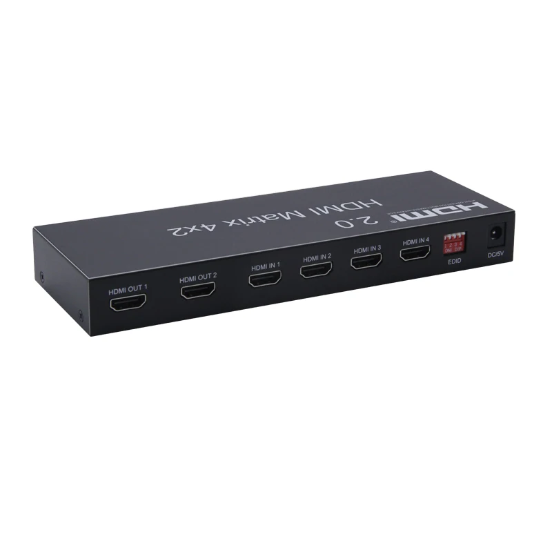 Фото 4K HDMI-совместимая матрица 2,0, 4x2 60 Гц, HD EDID, переключатель, сплиттер, матрица, поддержка двойного аудиовыхода, оптический и стерео №2