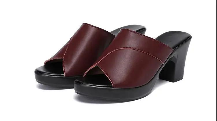 

Large Size Summer Fashion New Women's Sandals Thick Middle Heel 3-5CM Casual Elegant Open-toed Slippers