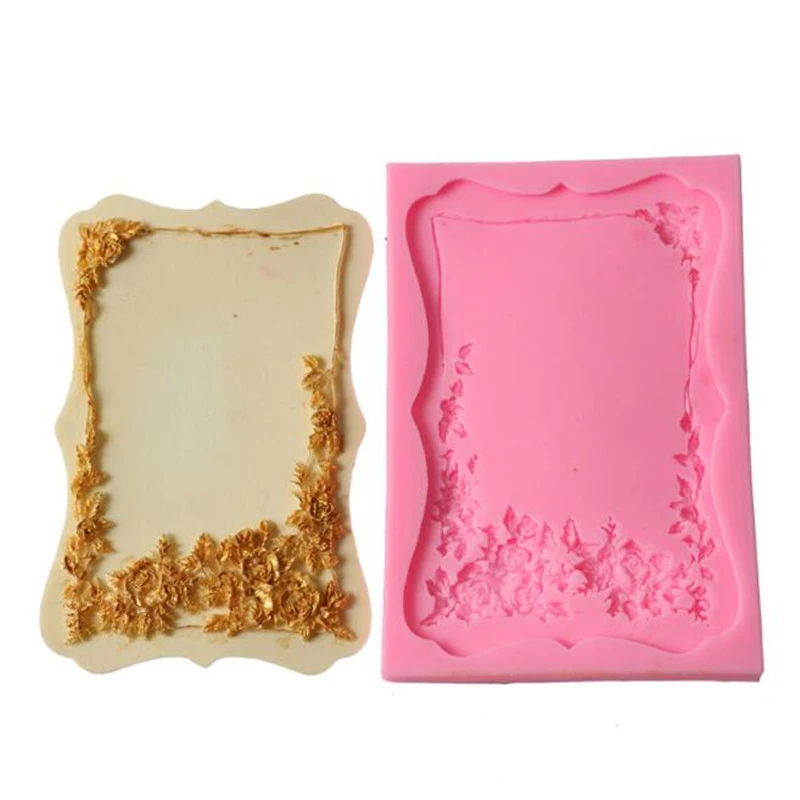 

DIY Sugarcraft Frame Silicone Mold Fondant Mold Vintage Vine Leaf Photo Frame Cake Decorating Chocolate Gumpaste Mold Tools