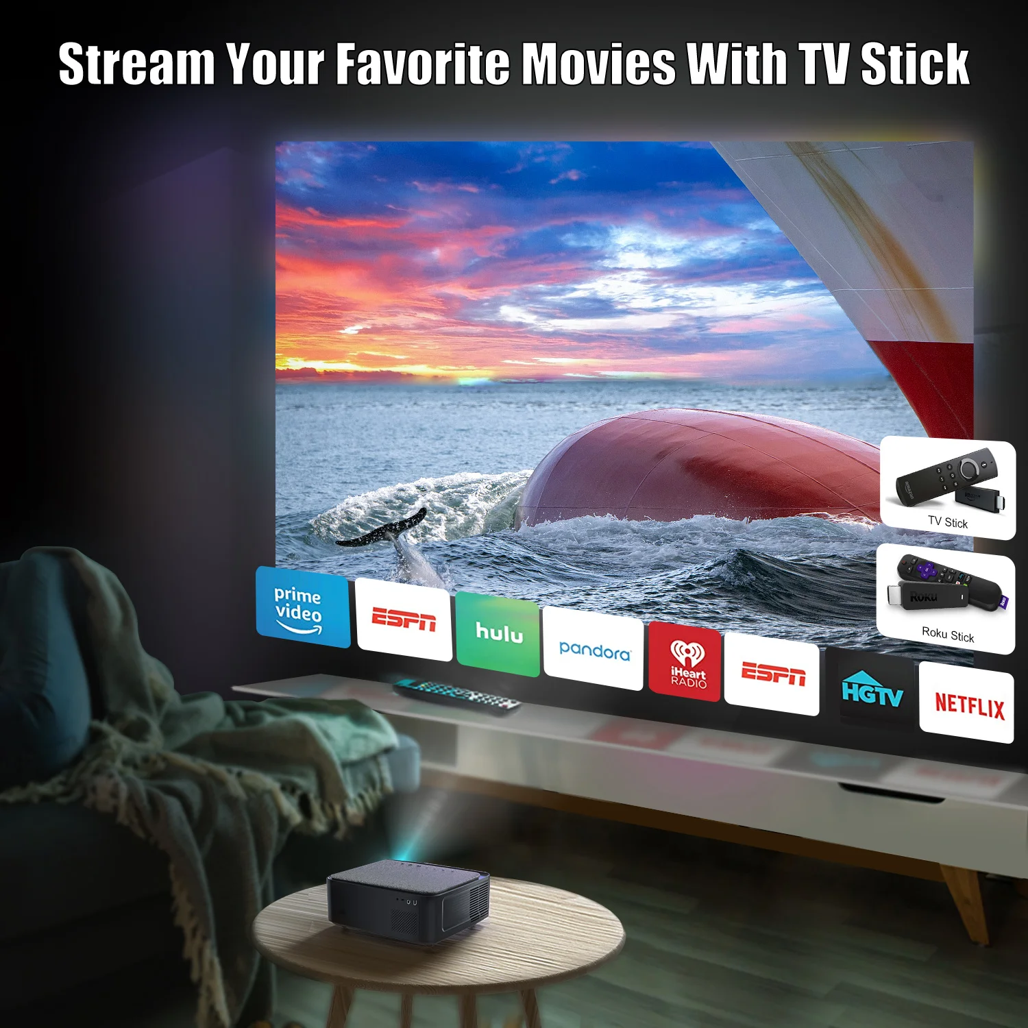 Проектор WiMiUS 4K новейший K1 оригинальный 1080P Bluetooth Wi-Fi передатчик ± 50 ° зум 10 Вт