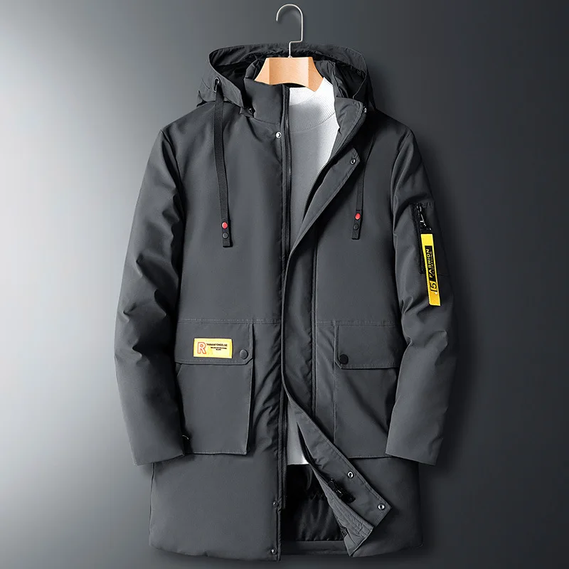

Толстые пуховики и парки, пальто больших размеров 6XL 7XL 8XL 2022, брендовая теплая зимняя мужская черная серая Классическая стеганая куртка, оде...