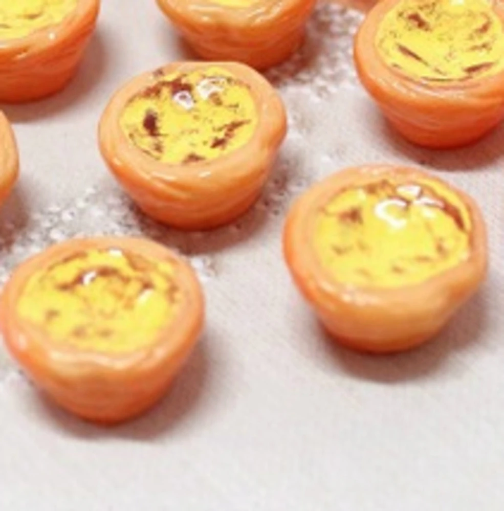 20 шт. детали из смолы имитация мини яйца Tart сделай сам с плоским основанием еда