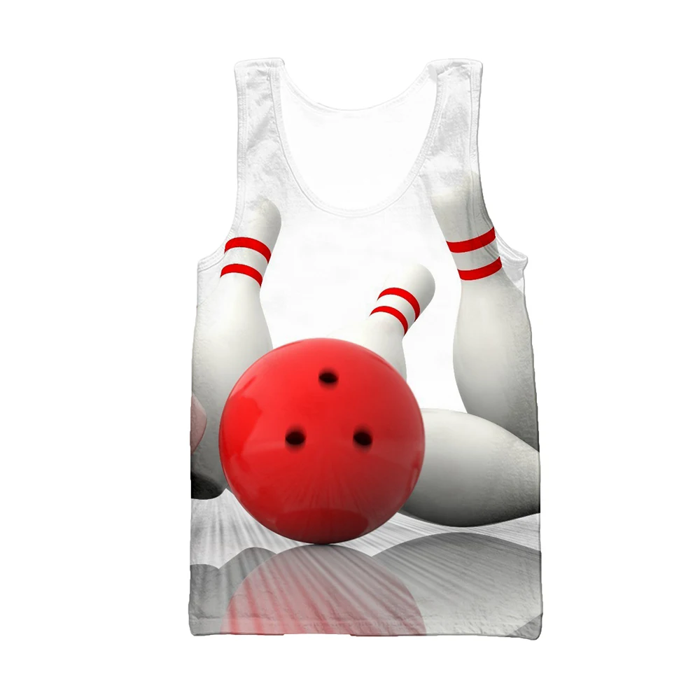 

SONSPEE Fashion International Bowling 3D Printing Vest Sleeveless Men's Women's Harajuku Top Casual Fashion Hip Hop Pullover top