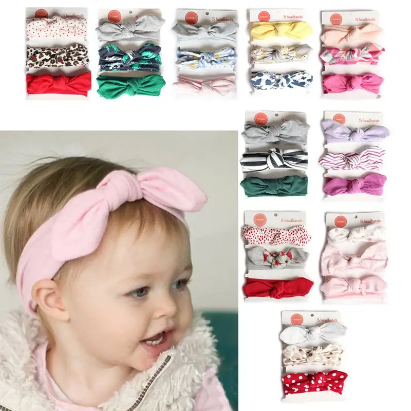 

Baby Girls Headbands Set Bow Knotted Hairband Headwrap Elastic Turban Hair Hoops Baby Headband