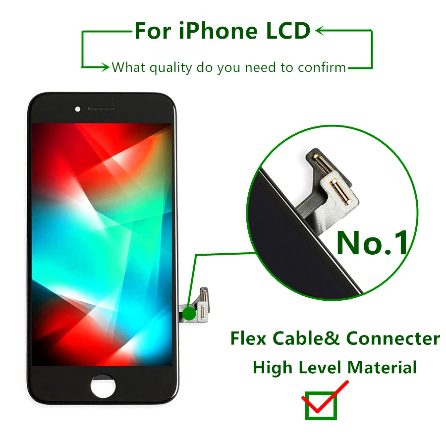 ЖК экран для iPhone 8 Plus AAA + дигитайзер в сборе с 3D сенсорным экраном хороший Tianma 7