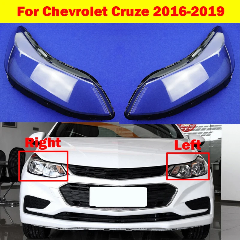 Light Caps Transparent Lampshade Front Headlight Cover Glass Lens Shell Headlight Cover For Chevrolet Cruze cover 2016-2019