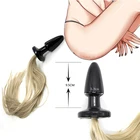 Блондинка лошадь игра анальный хвост Анальная пробка унисекс длинная Силиконовая пробка пони SM Анальная секс-игрушка Фетиш животные ролевые игры секс-игрушки аксессуары