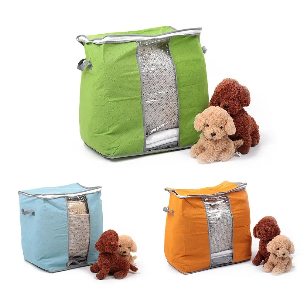 

Blanket Quilt Organizer Foldable Bedding Laundry Toys Zipper Storage Bag Clothes Transparent Travel Luggage Organizer Bag