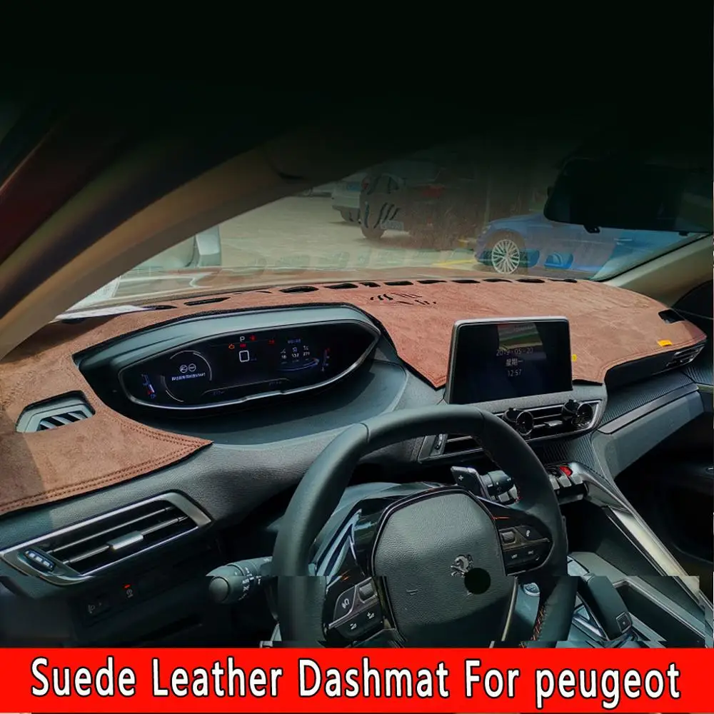Для peugeot 208 2008 308 408 308s 307 301 4008 3008 5008 508 замшевый кожаный коврик для приборной панели