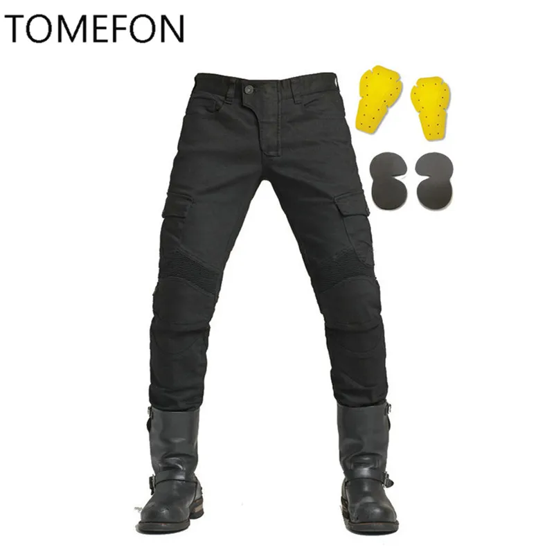 

2019 UBS06 trousers Leisure Motorcycle Men's off-road Outdoor Jean/Riding Pants With Protect Equipment Knee Pads
