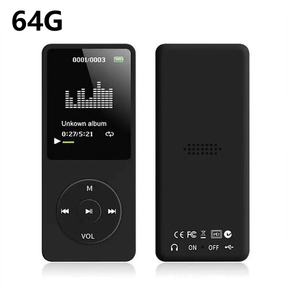 64GB Sport Walkman MP3 MP4 Player BT4.0 Lossless Sound Video In Mic 1.8&quot Student E-book HIFI Music Players with Speaker - купить по