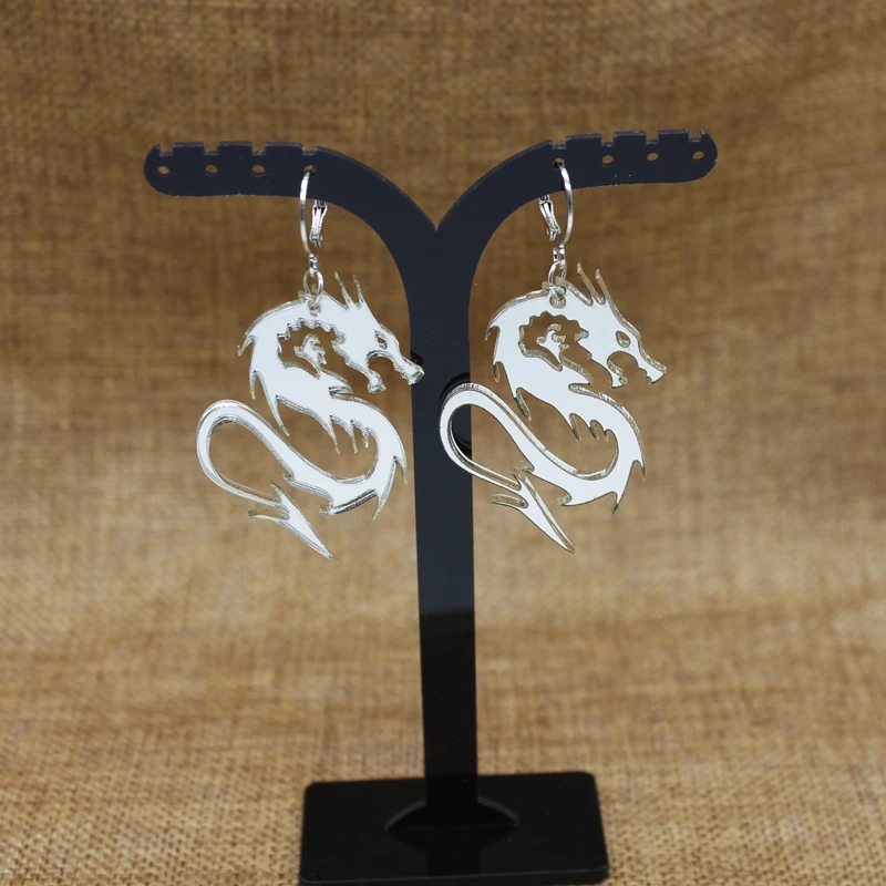 

New Super Shiny Dragon Totem Acrylic Dragon Animal Earrings Fashion Unisex Jewelry Earrings