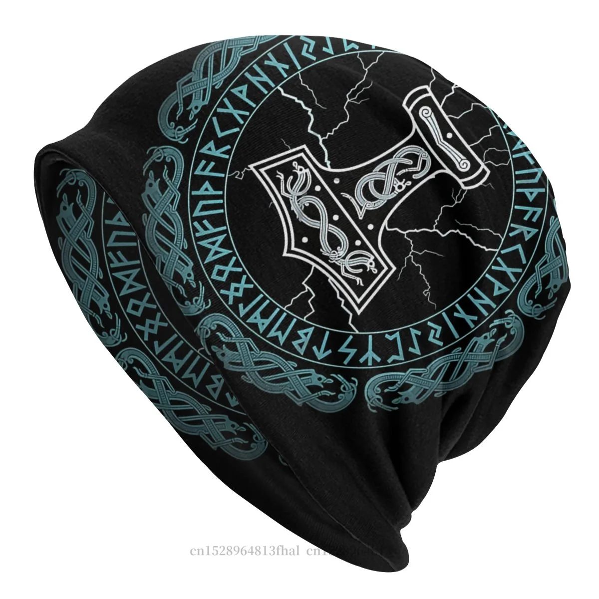 

Skullies Beanies Hat Mjolnir Hammer Of Thor Runes Outdoor Beanie Caps For Men Women Norse Mythology Vikings Ski Caps Bonnet Hats