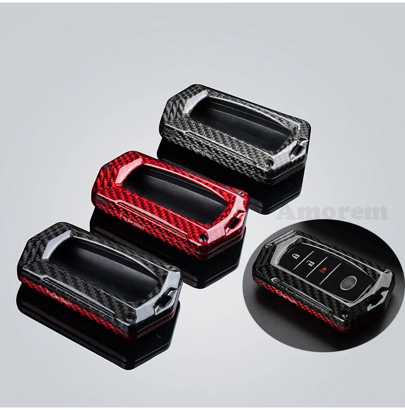 Чехол для автомобильного ключа из углеродного волокна чехол Toyota Prius Camry Corolla C-HR CHR