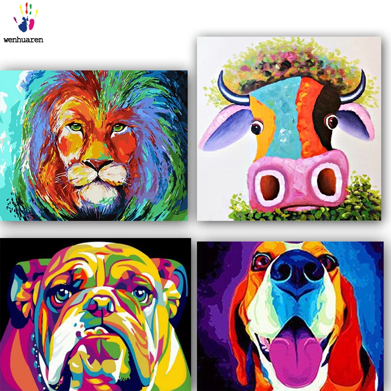 DIY картинки для раскраски по номерам с красочными абстрактными картинами