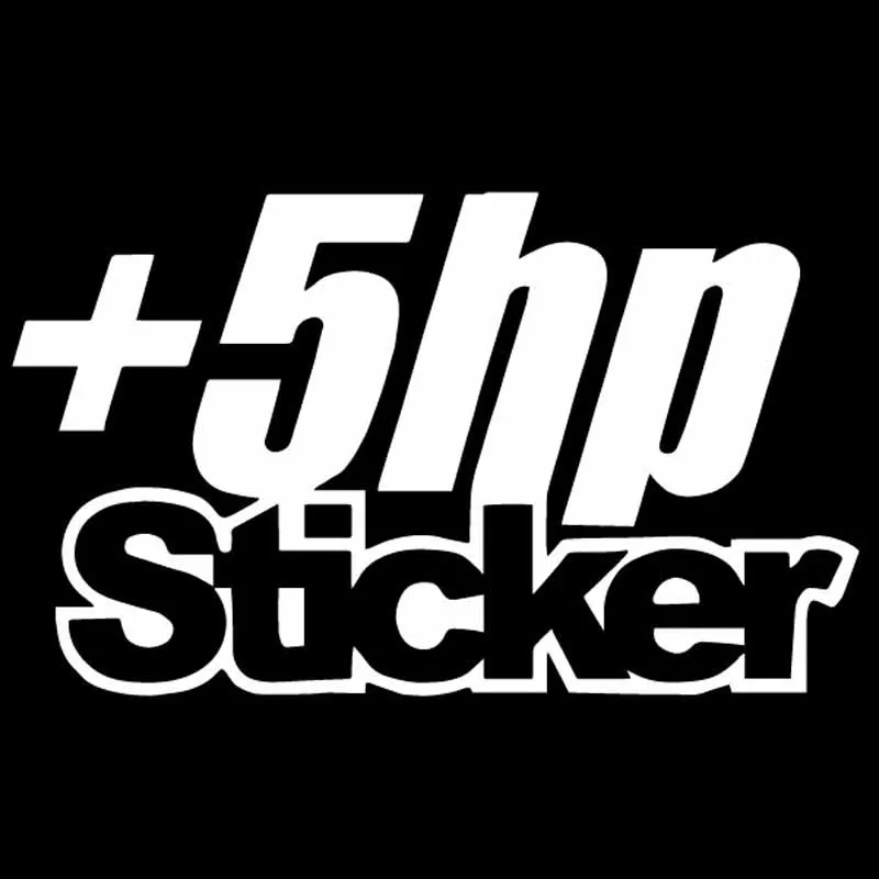 

Suitable for All Kinds of Cars Classic +5 HP Sticker Vinyl Decal Car Sticker JDM Truck Window Funny Drift Black/Silver 13cmX8cm