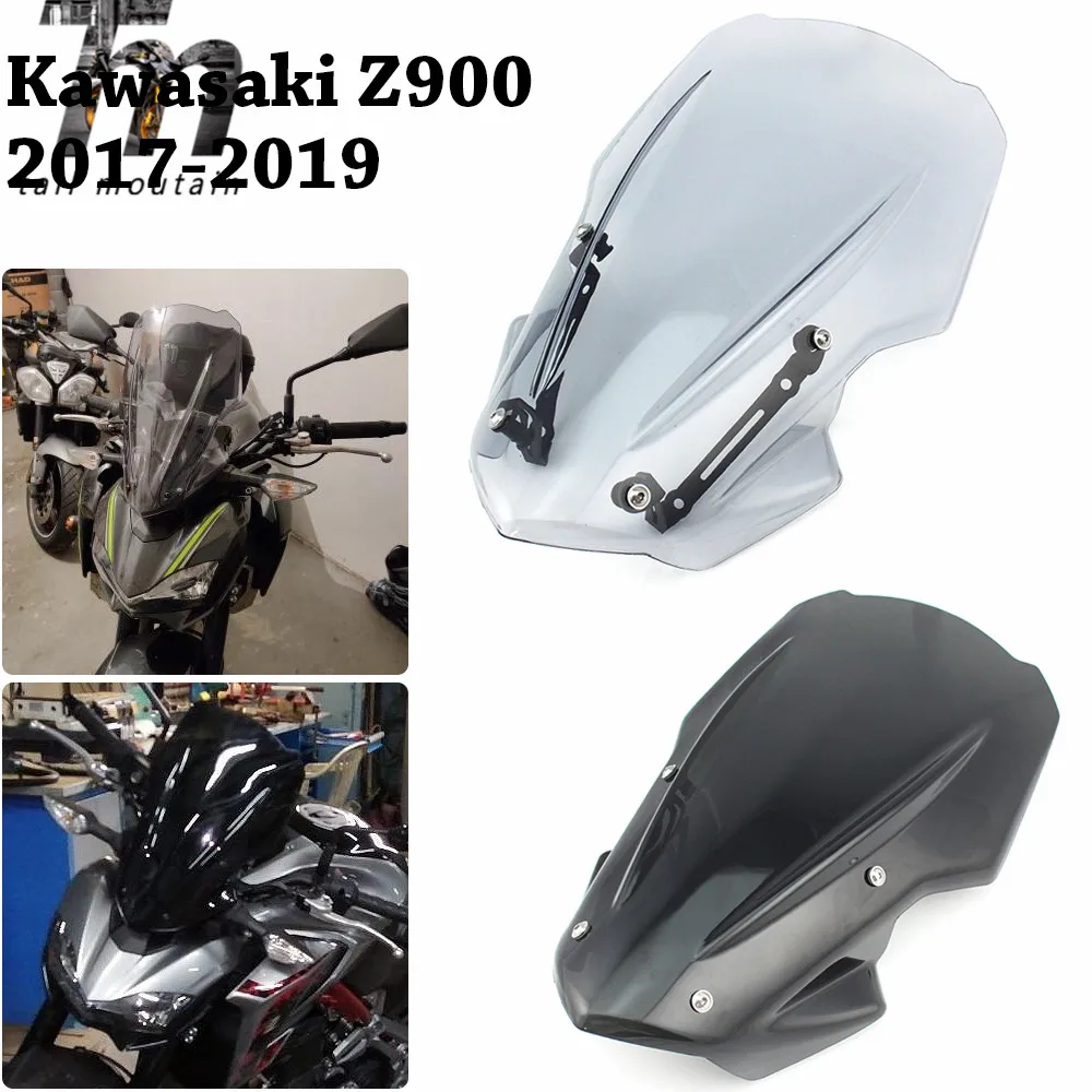

Z 900 Motorcycle Windscreen Windshield Bracket For 2017-2019 Kawasaki Z900 2018 Wind Deflector Accessories Black High Quality