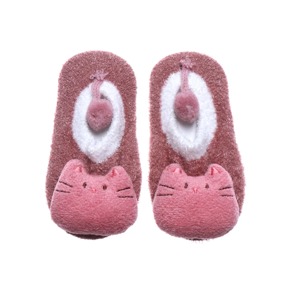 

New Baby Girl Boy Toddler Anti Slip Shoes Kids Booties Cartoon Slipper Socks Boots Newborn Winter Warm Cotton Floor Socks 0-5T