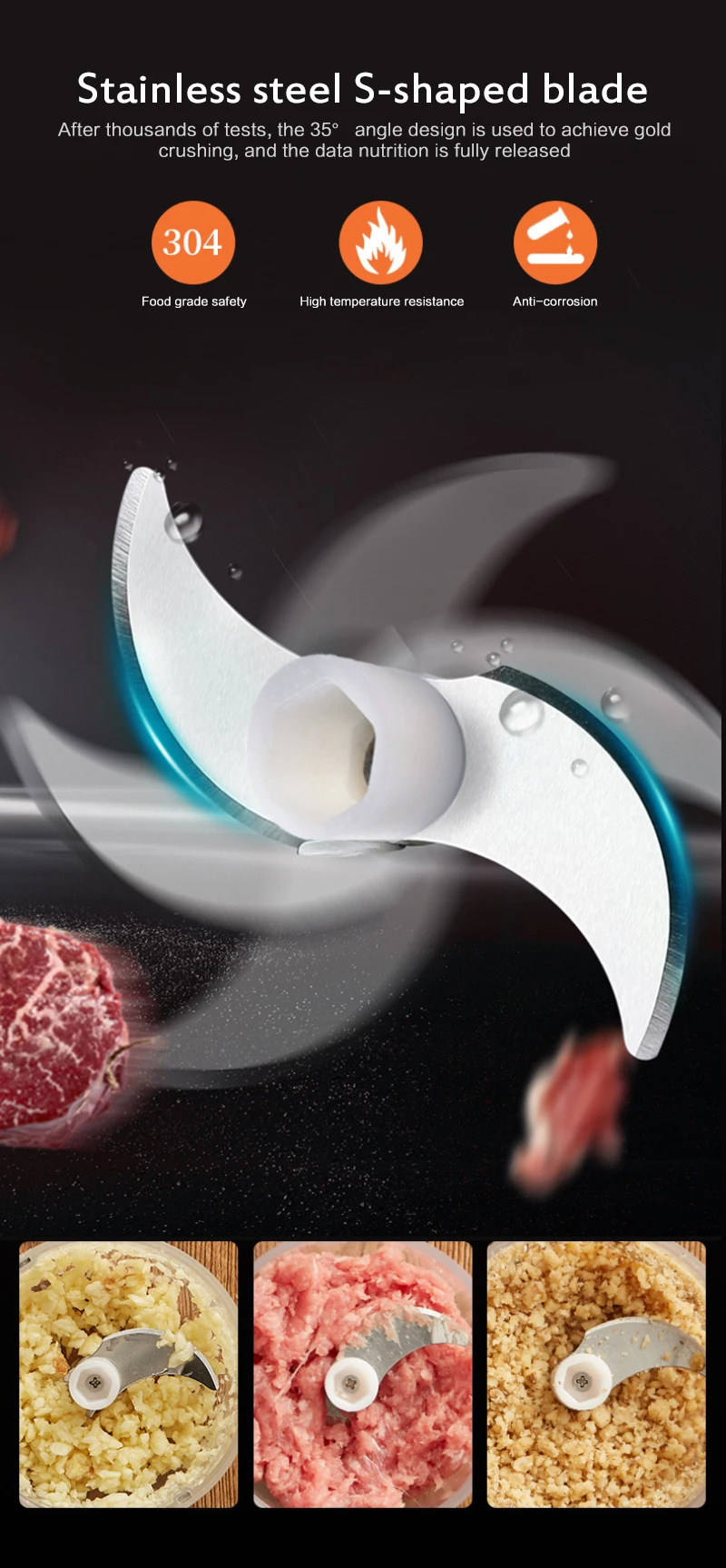 

Multifunction High Quality New High Speedy Design Garlic Vegetable Fruit Shredder Electric Meat Grinder Chopper Garlic Cutter