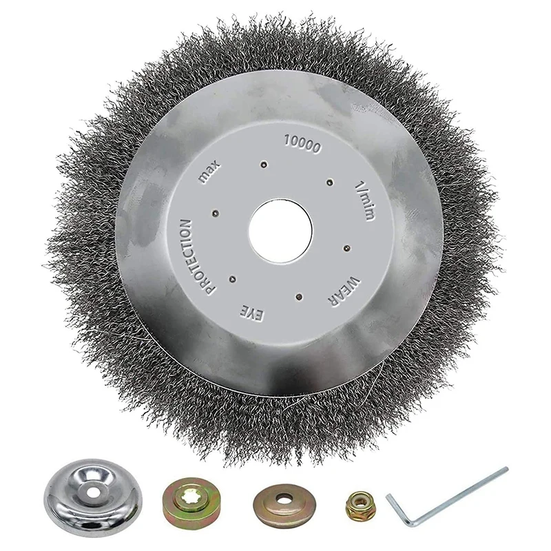 

Rotating Brush Wheel for Lawn Gardening Agricultural Tools 6 Inches Weed Head Wire Brush Disc Wire Wheel