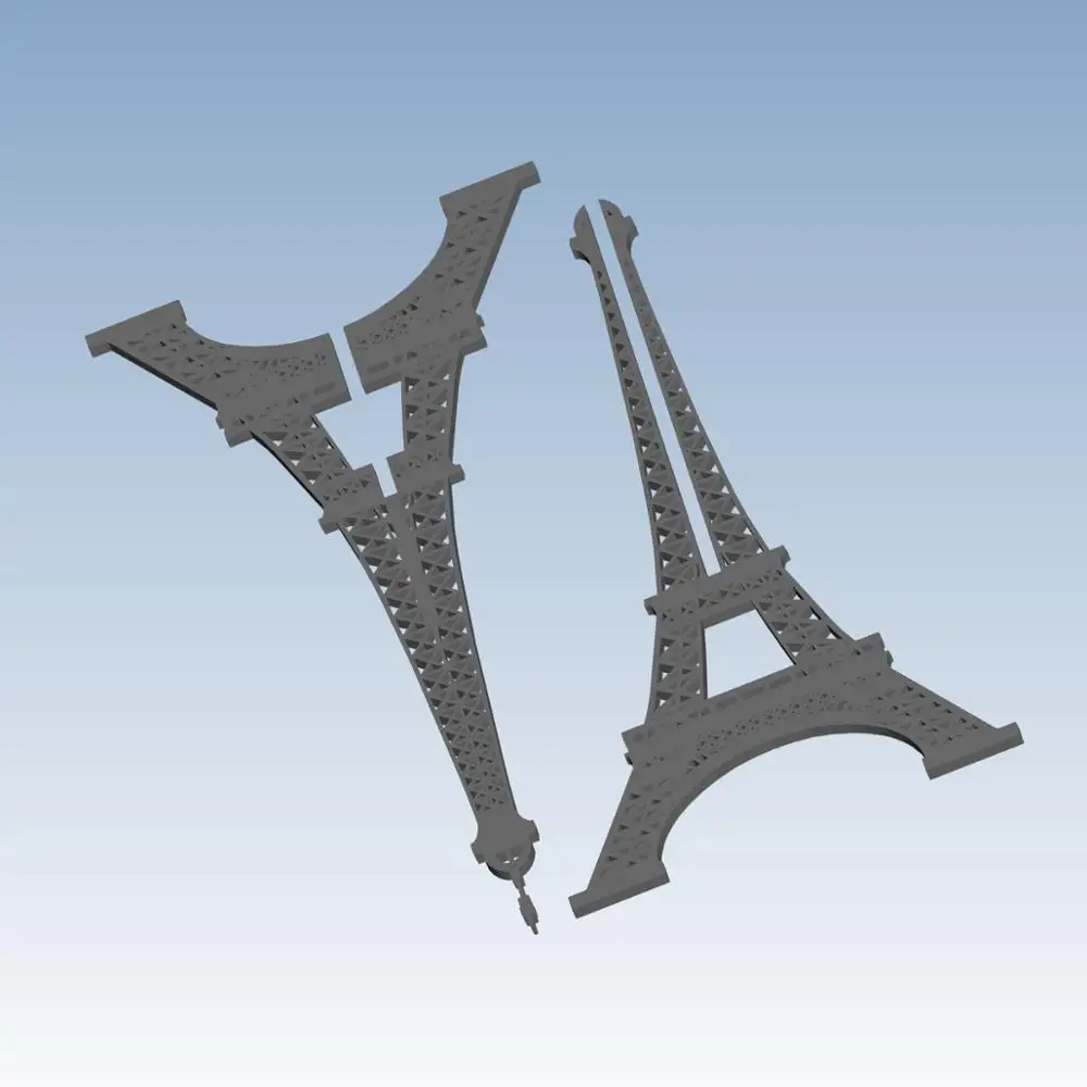 

Flat encapsulated Eiffel Tower Custom order highqualityhighprecision digital models 3D printing service Classic objects ST209