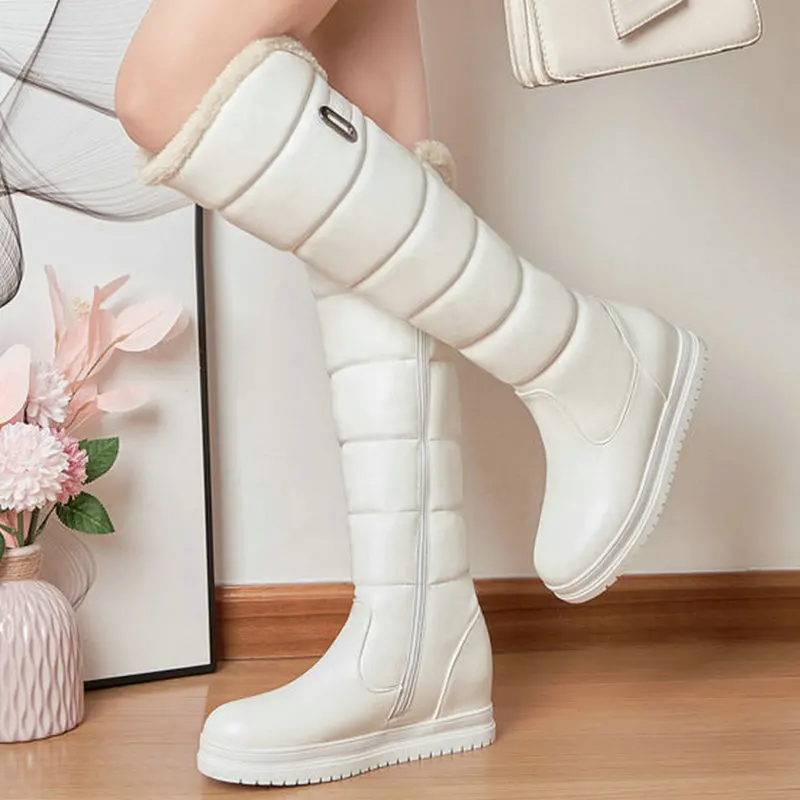 Winter Warm Knee High Boots Platform Height Increasing Ladie