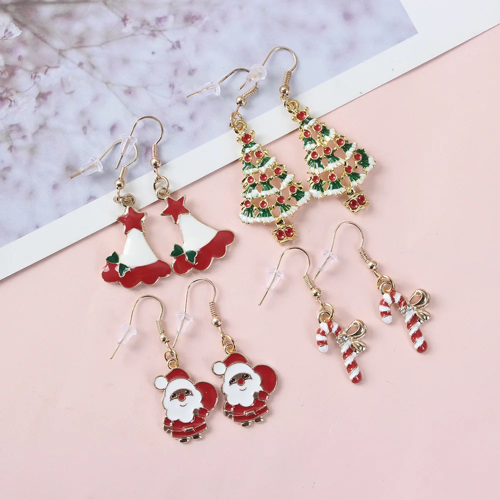 

Christmas Earrings Cartoon Winter Christmas Snowflake Earrings Girls Cute Earrings Xmas Women Decorations