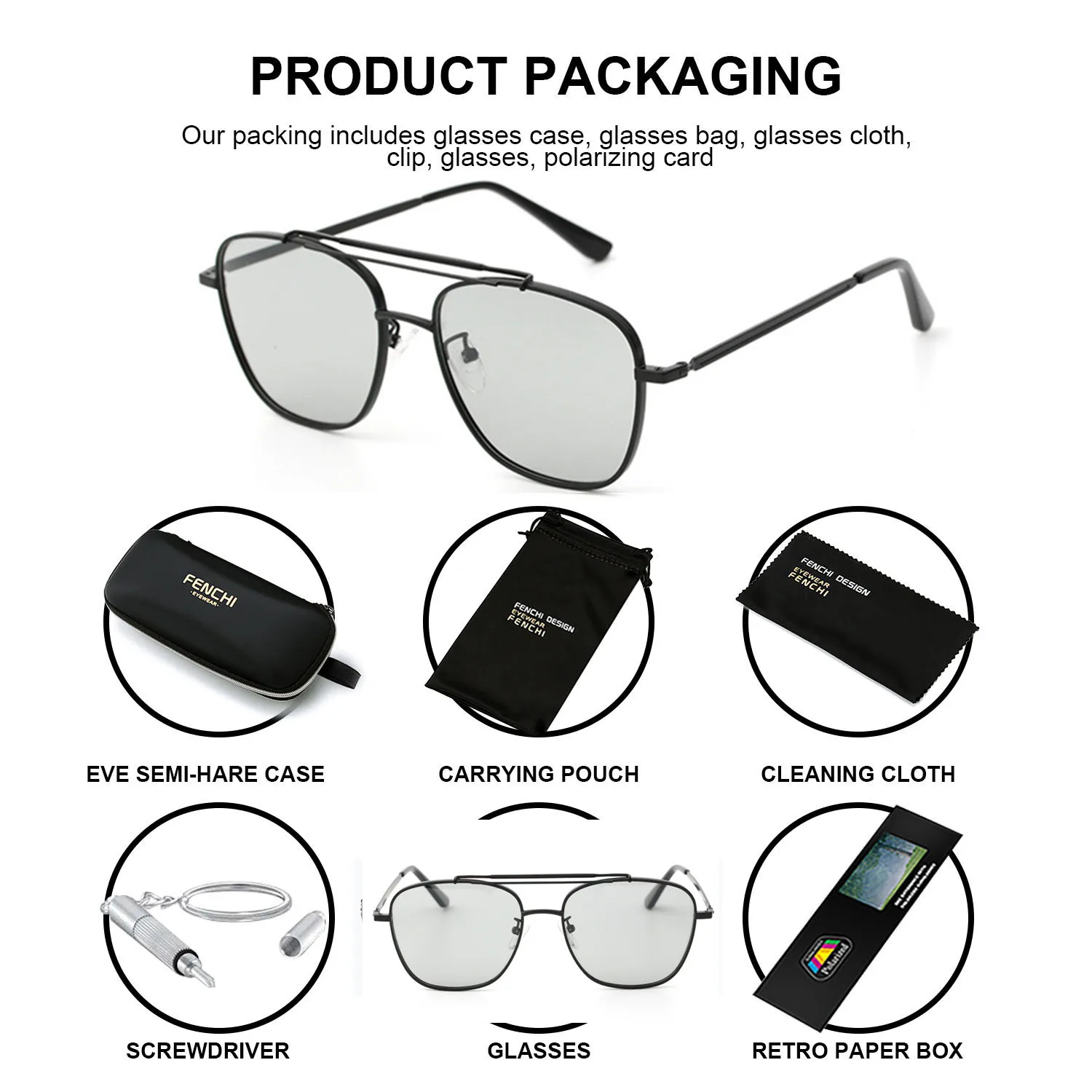 Женские и мужские очки ночного видения FENCHI розовые затемненные солнцезащитные в