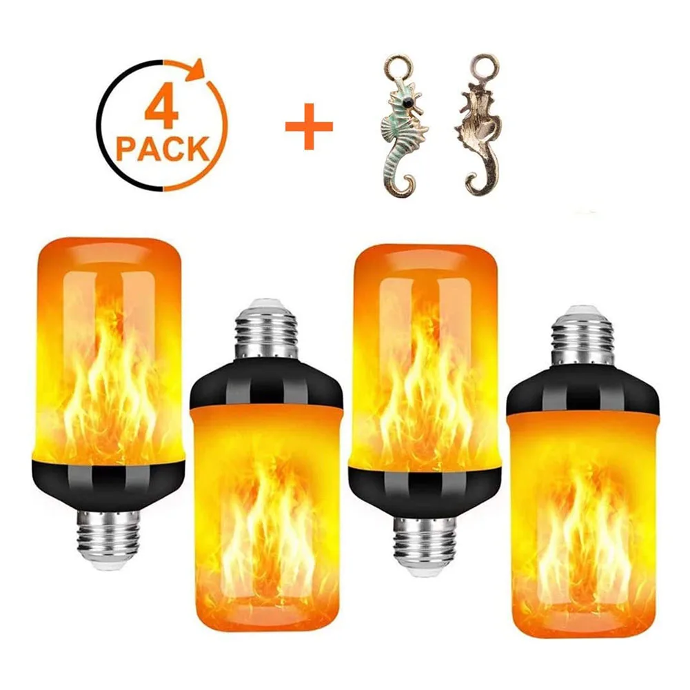 

4x E27 Emulation Flame Bulb Lamp 85-265V LED Fire Effect Flickering Light for Garden Bar Party Wedding Decor