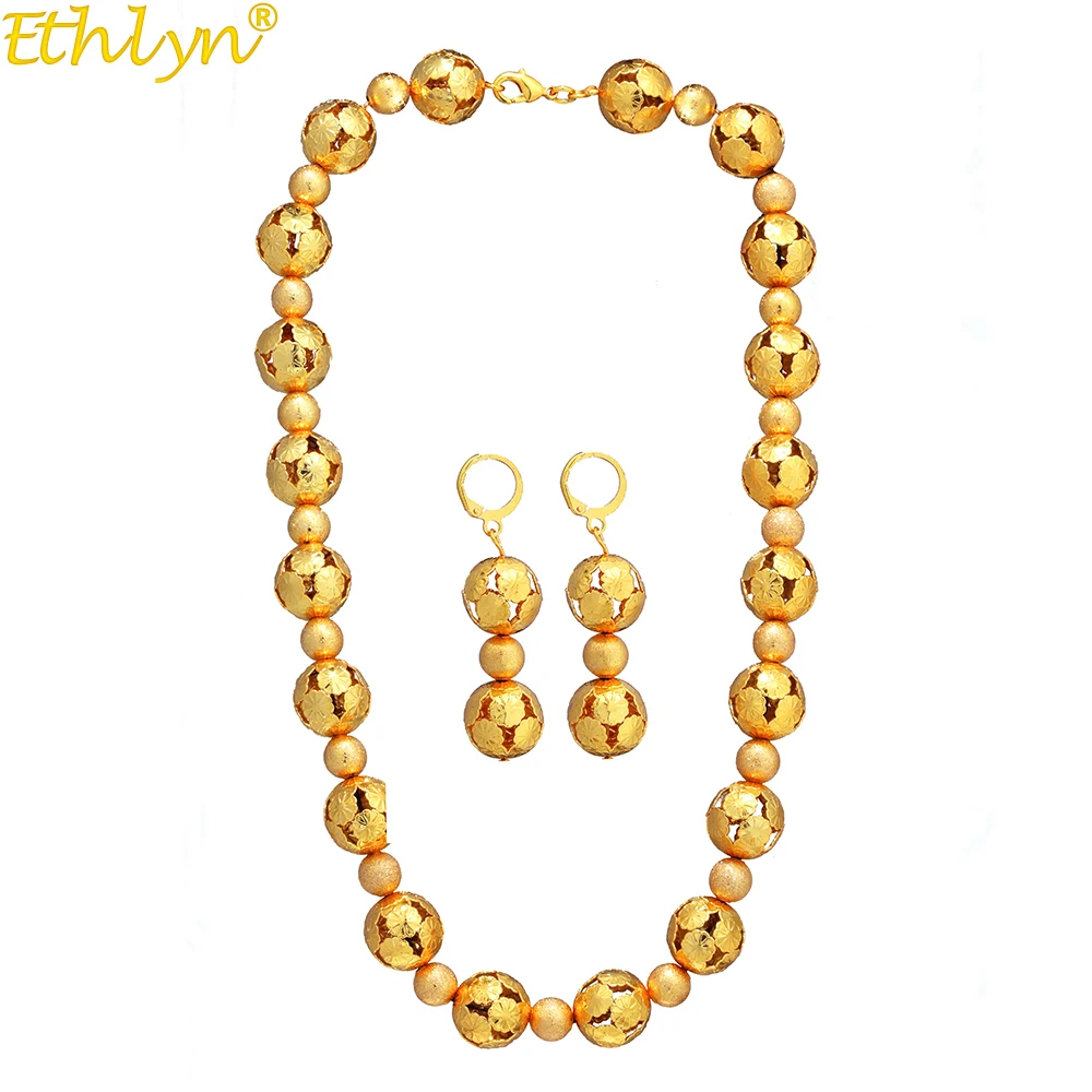 Африканские Ювелирные наборы Ethlyn ожерелье из бисера искусственное золото