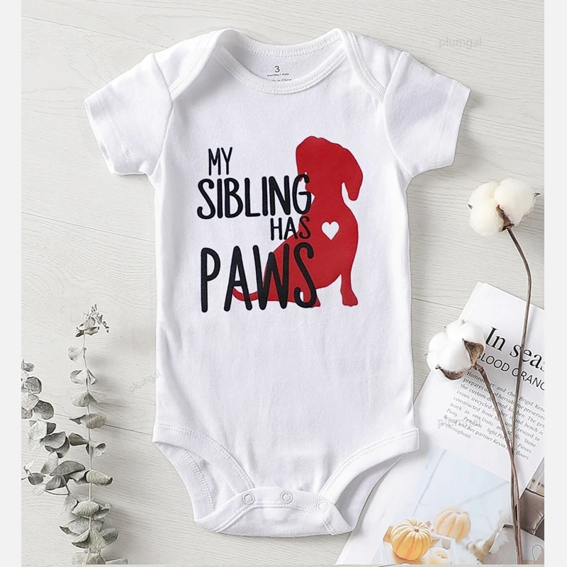 Комбинезон с принтом собаки для маленьких девочек Комбинезоны новорожденных