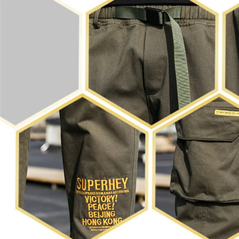 Мужские повседневные брюки FOJAGANTO Демисезонные брюки-карго в стиле хип-хоп с