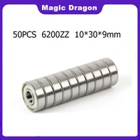 50pcs abec 5 6200zz 6200z 6200 zz 6200 2z 10309 mm metal seal mini miniature high quality deep groove ball bearing